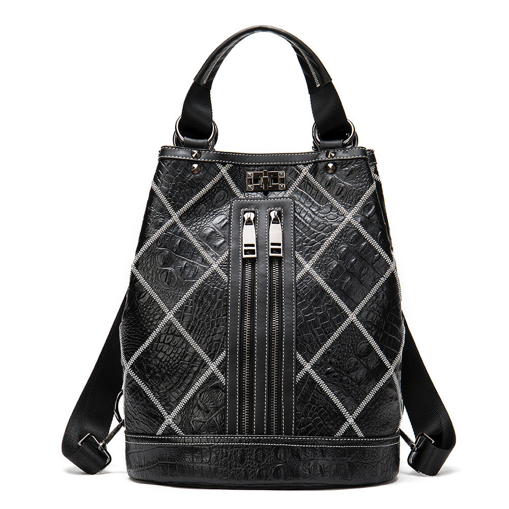 Women's National Style Leather Large Capacity Cowhide Backpacks