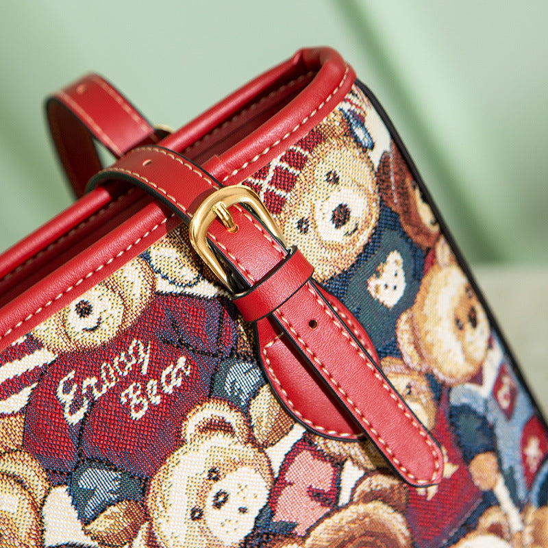 Women's Bear Attachment Large Capacity Fresh Hand Shoulder Bags