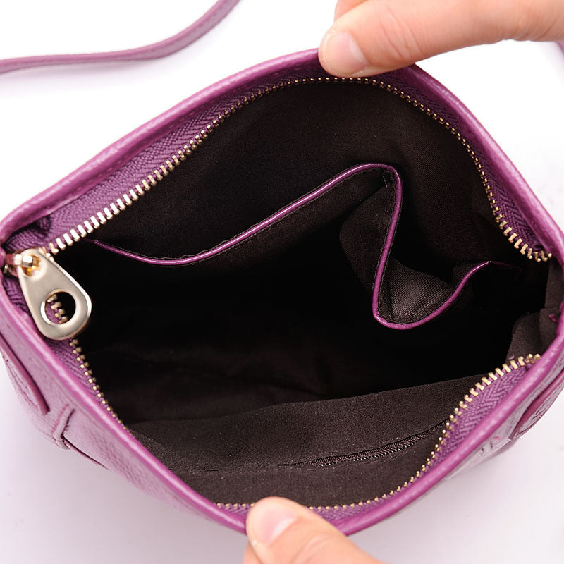 Women's Fashion Retro Closed Toe Layer Cowhide Crossbody Bags