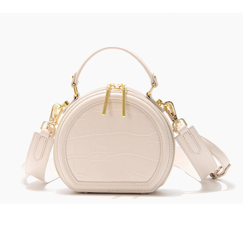 Women's Fashion Simple Single Round Portable Mobile Shoulder Bags