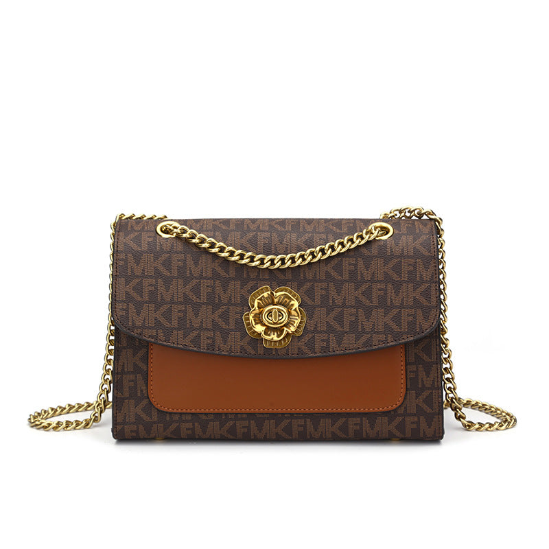 Women's Chain Vintage Printed Camellia Simple Fashion Shoulder Bags