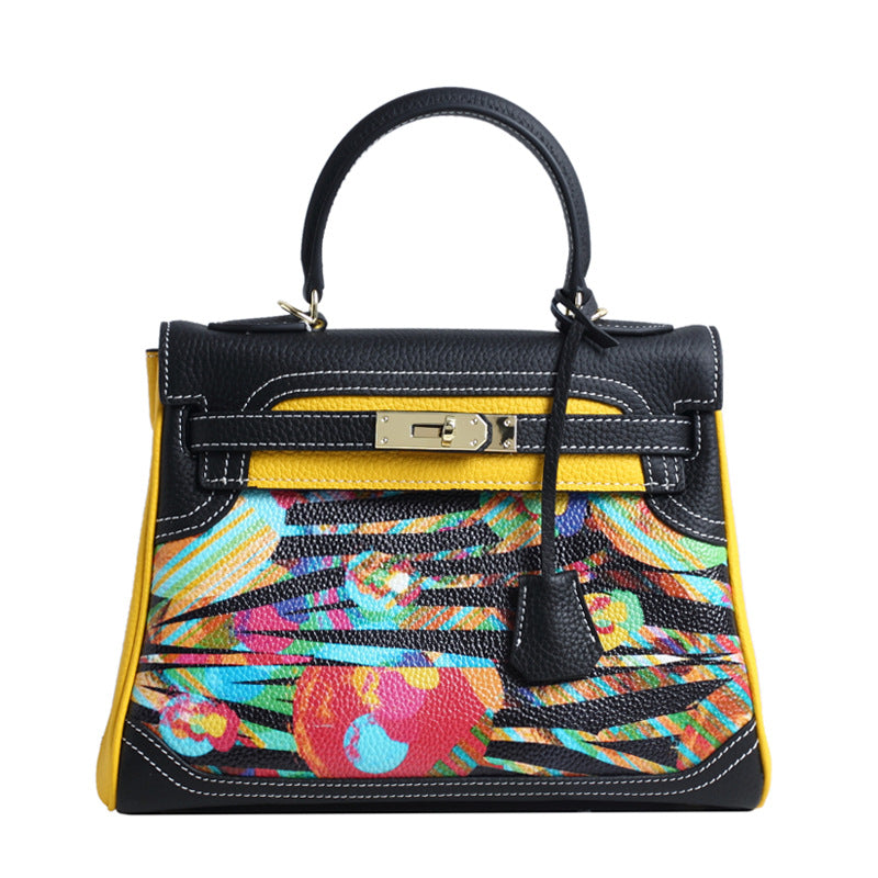 Women's Fashion Printed Iti Kai Cartoon Pattern Genuine Bags