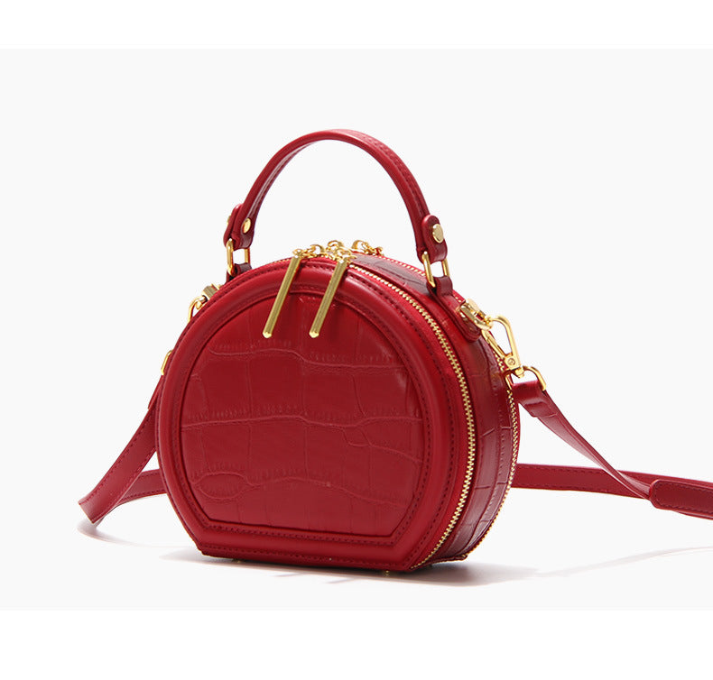 Women's Fashion Simple Single Round Portable Mobile Shoulder Bags