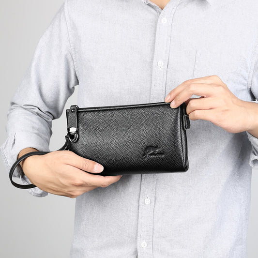 Men's Clutch Leather Vintage Soft Trendy Men's Handbags