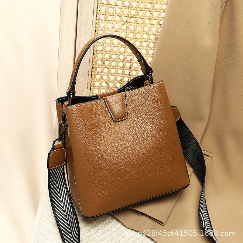 Women's Trendy Genuine Leather Fashion Simple Portable Shoulder Bags