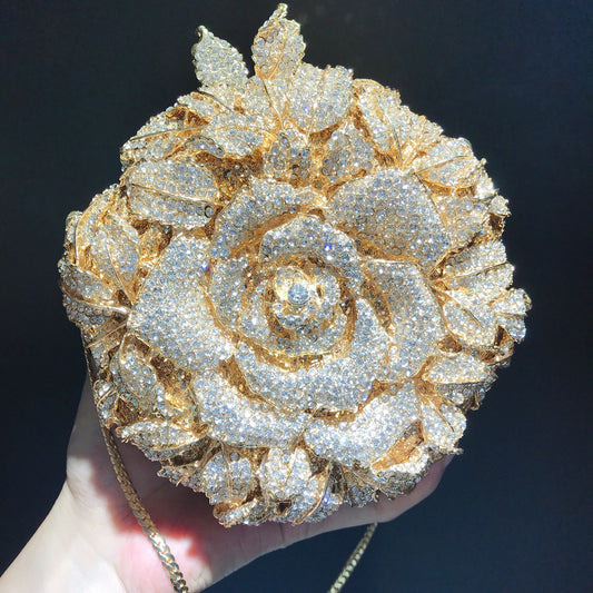 Diamond Flower Crystal Banquet Dress Clutch Evening Bags