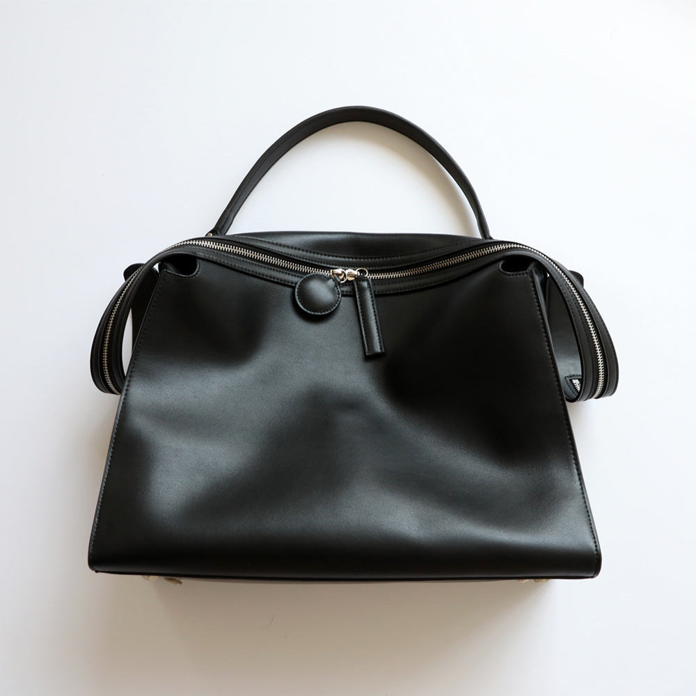 Design Big Zipper Fashion Solid Color Shoulder Bags
