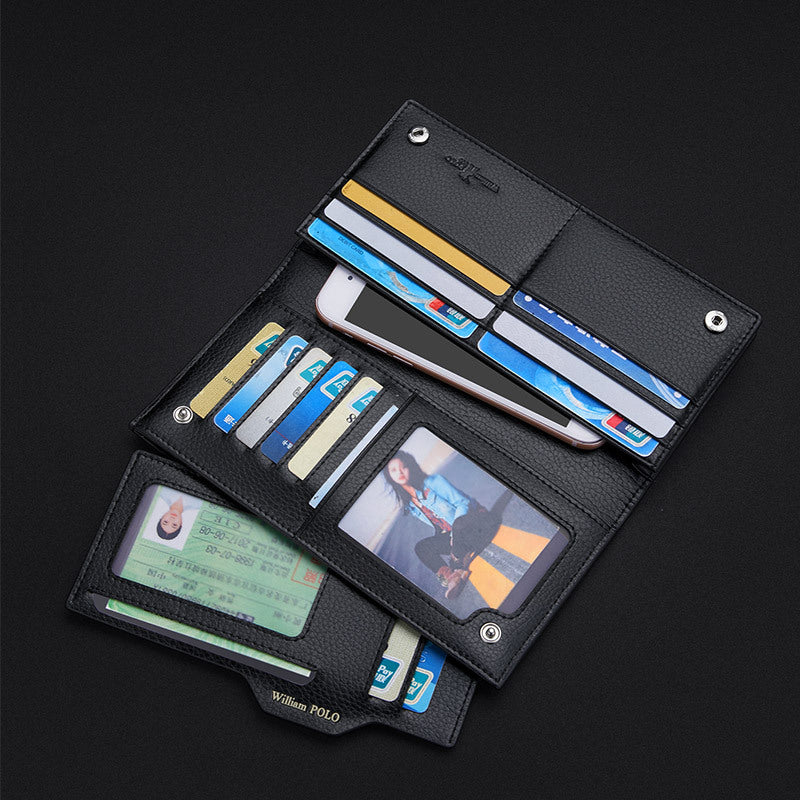 Men's Genuine Leather Large Capacity Long Driving Men's Wallets