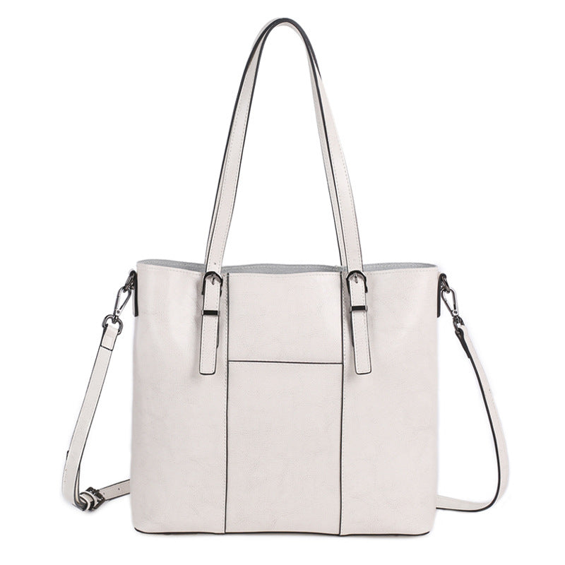 Women's Korean Style Genuine Leather Oil Wax Shoulder Bags