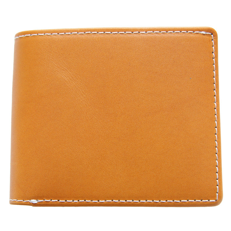 Men's Handmade Retro Short Genuine Leather Simple First Layer Men's Wallets