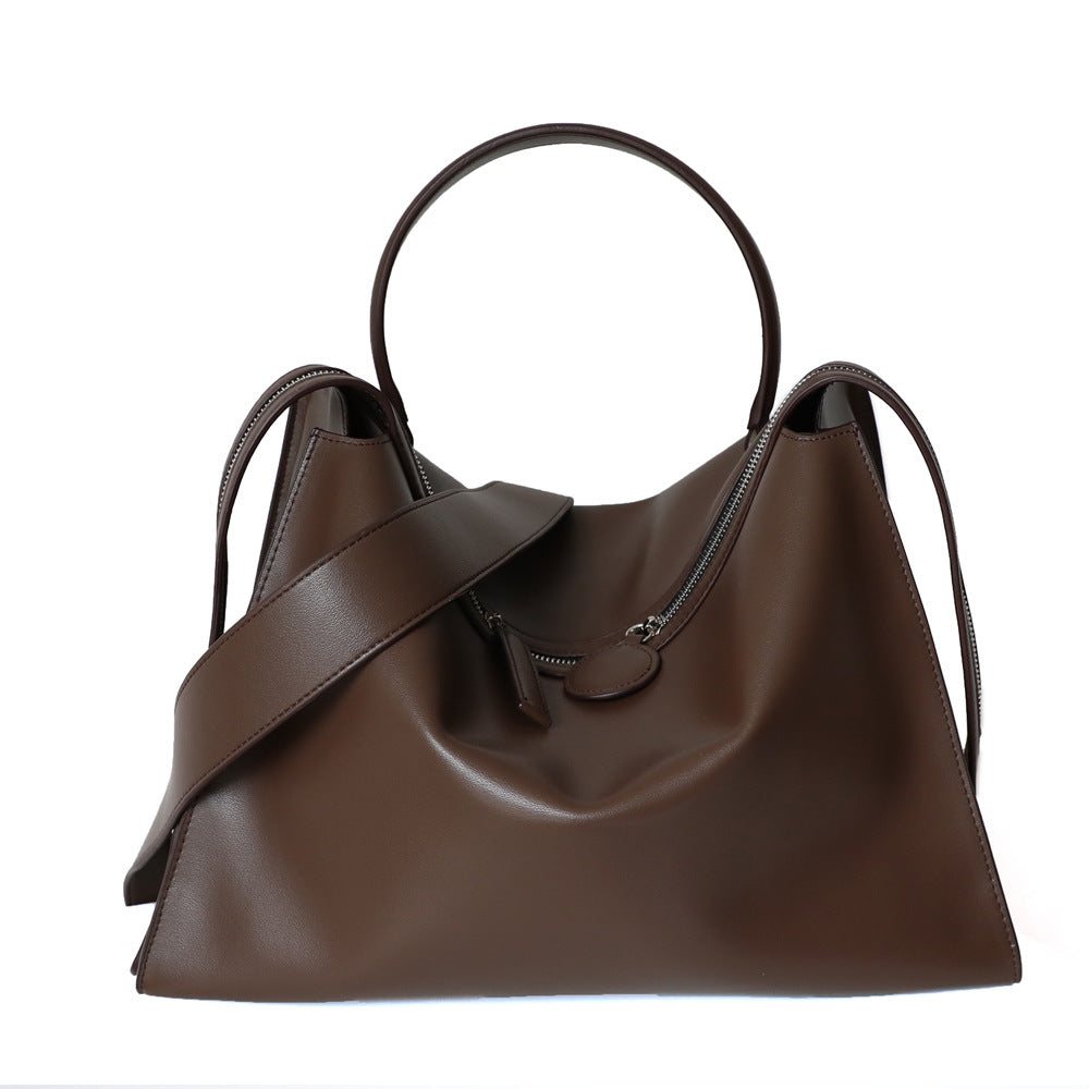 Design Big Zipper Fashion Solid Color Shoulder Bags