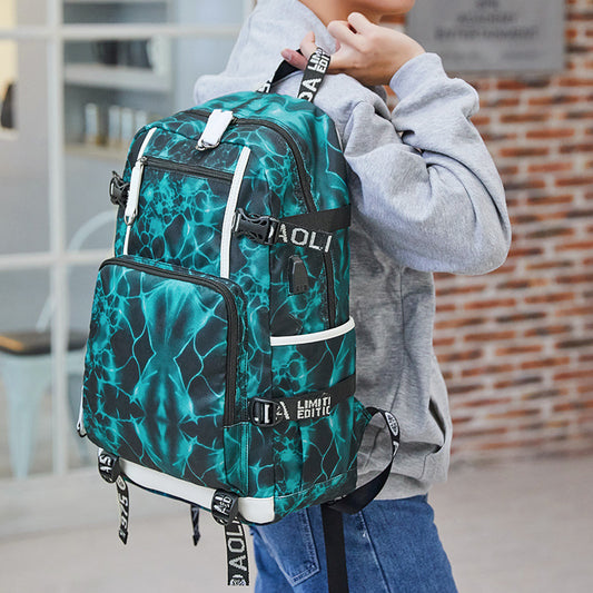 Men's Printed Large Capacity Computer Waterproof Backpacks