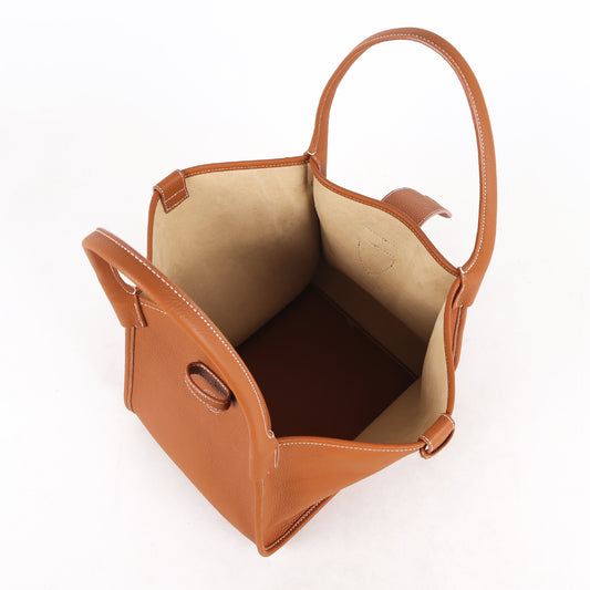 Women's First Layer Cowhide Portable Trapeze Handbags