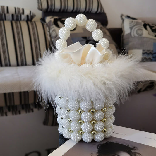 Ball Niche Handmade Pearl Woven Beads Evening Bags