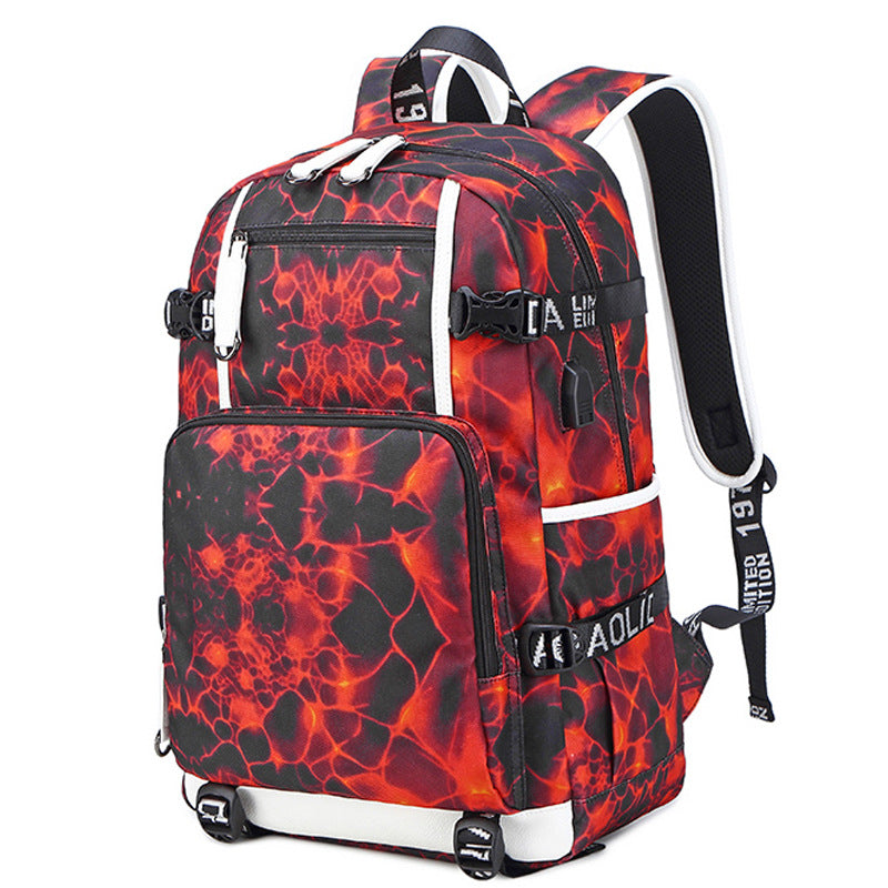 Men's Printed Large Capacity Computer Waterproof Backpacks