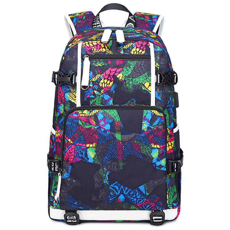 Men's Printed Large Capacity Computer Waterproof Backpacks