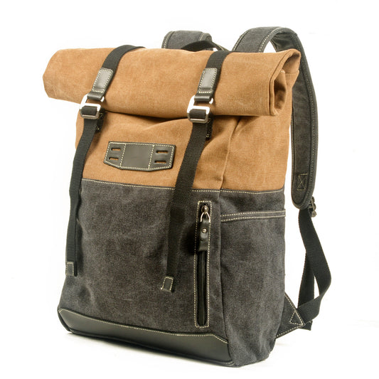 Vintage Canvas Fashion Color Contrast Waterproof Backpacks