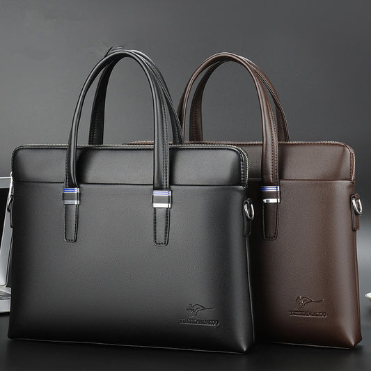 Men's Glamorous Business Computer Soft Leather Men's Handbags