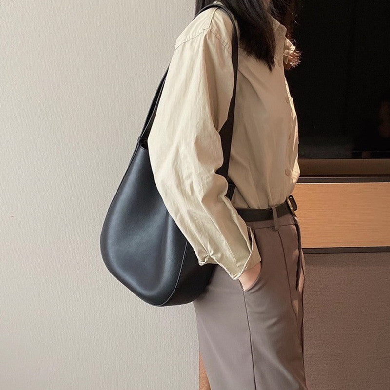 Women's Fashion Cattlehide Leather Retro Portable Large Shoulder Bags