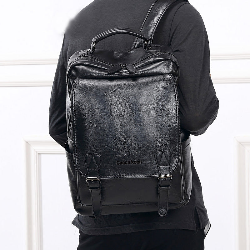 Men's Fashion Simple Large Capacity Green Computer Backpacks