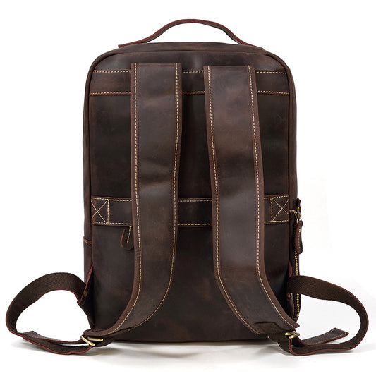 Creative Men's Crazy Horse Leather First Backpacks