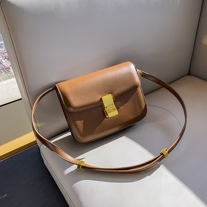 Women's Fashion Retro Genuine Leather One Stewardess Shoulder Bags