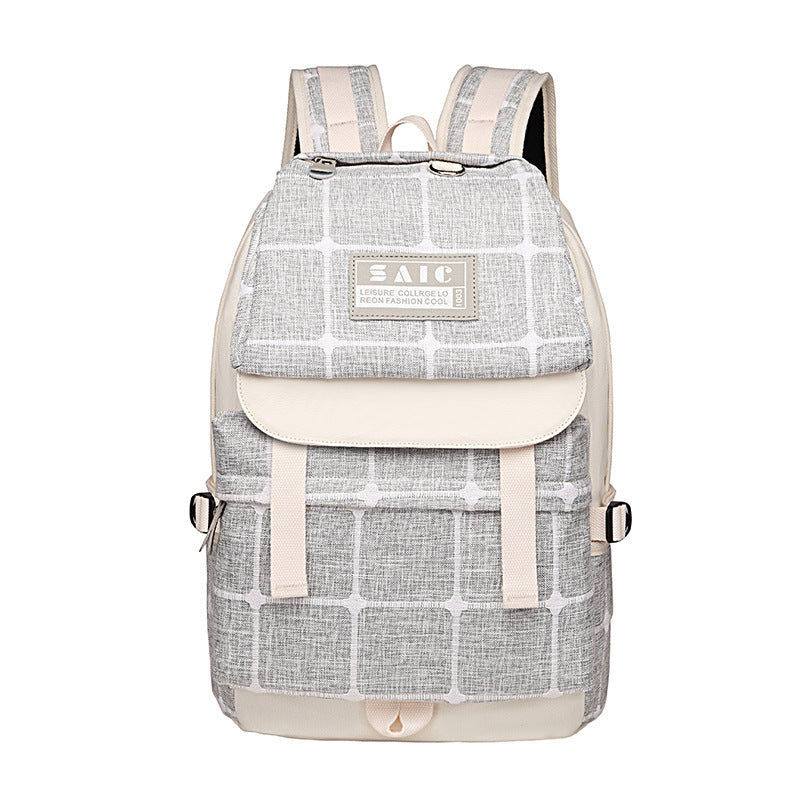 Canvas Female Junior High Korean Simple Backpacks