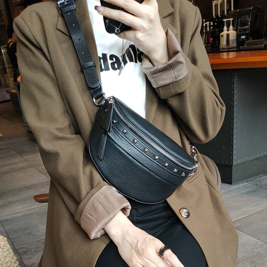 Women's Saddle Korean Soft Leather Green Willow Crossbody Bags