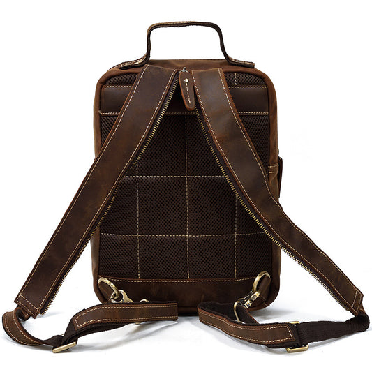 Men's Creative Trendy Crazy Horse Leather Backpacks