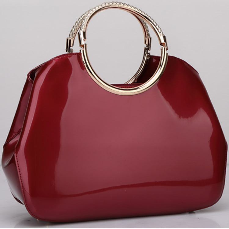 Women's Fashion Portable Patent Leather Dinner Bridal Handbags