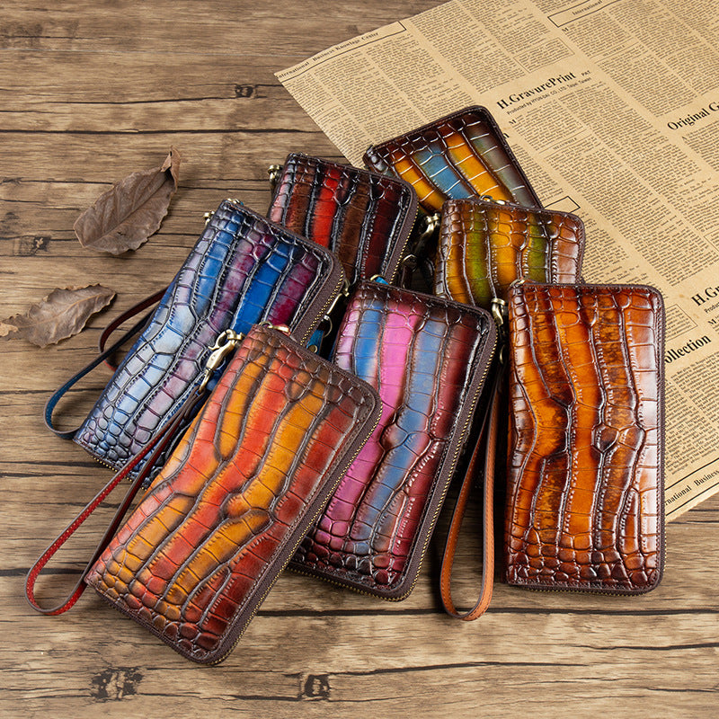 Women's & Men's Clutch First Layer Cowhide Large Capacity Bags