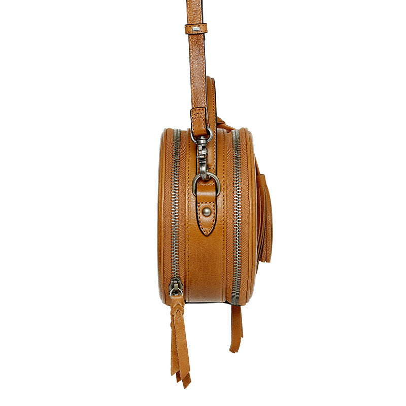 Women's Vegetable Tanned Leather Ethnic Style Fashion Shoulder Bags