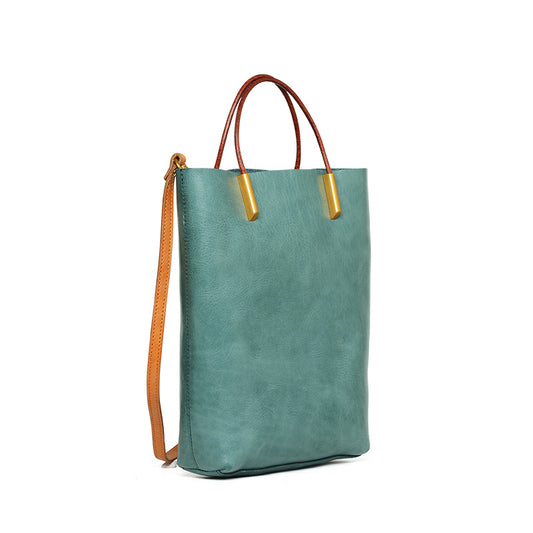 Retro Minority Cowhide Leather Large Capacity Handbags