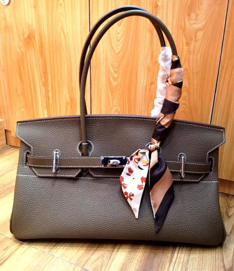 Genuine Leather Underarm Retro Style Horizontal Bags
