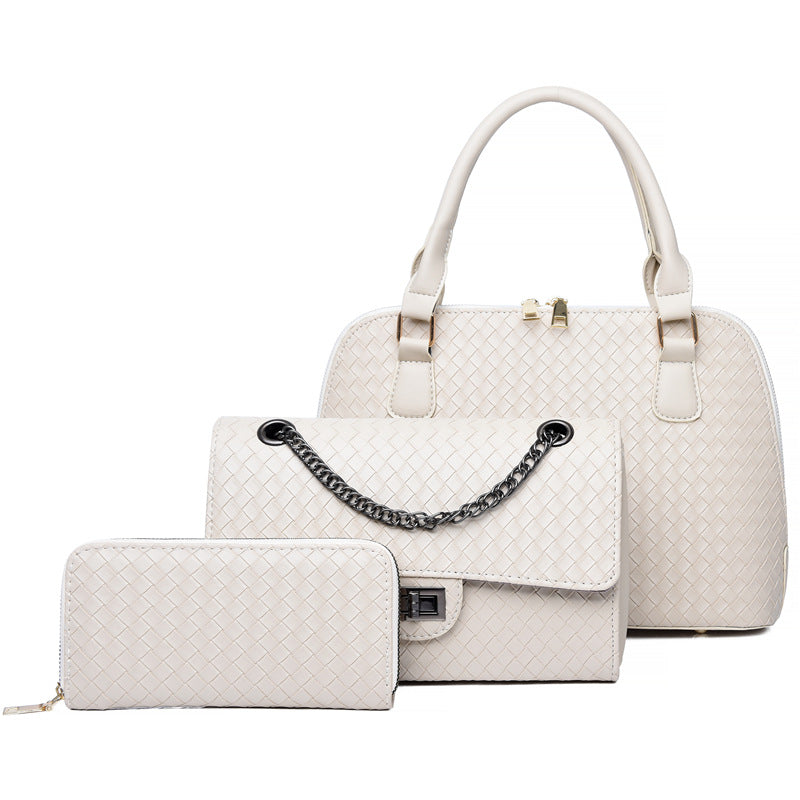 Women's Fashion Three-piece Set Large Capacity Portable Handbags