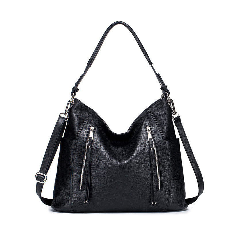Women's Layer Cowhide Leather Genuine Soft Tassel Shoulder Bags