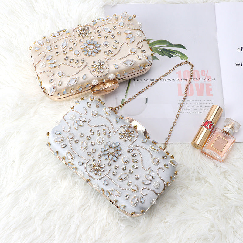 Women's Handmade Nail Fashion Pearl Embroidery Banquet Evening Bags