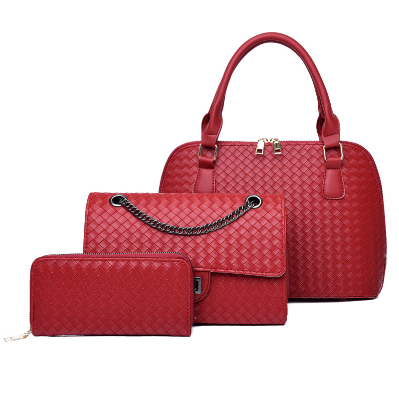 Women's Fashion Three-piece Set Large Capacity Portable Handbags