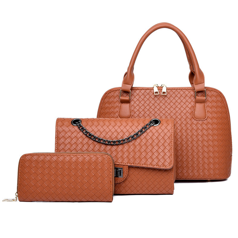 Women's Fashion Three-piece Set Large Capacity Portable Handbags
