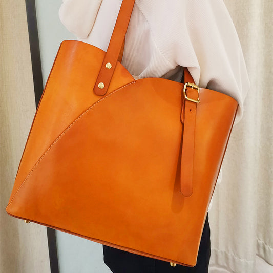 Women's Trendy Simple Retro Large Capacity Vegetable Shoulder Bags
