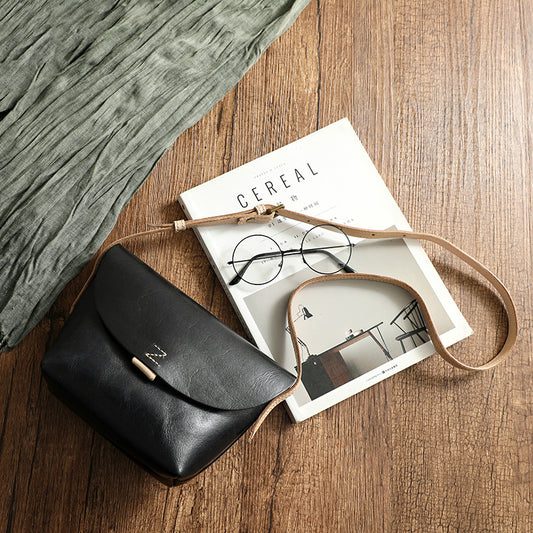 Women's Cow Leather Handmade Vegetable Tanned Genuine Crossbody Bags