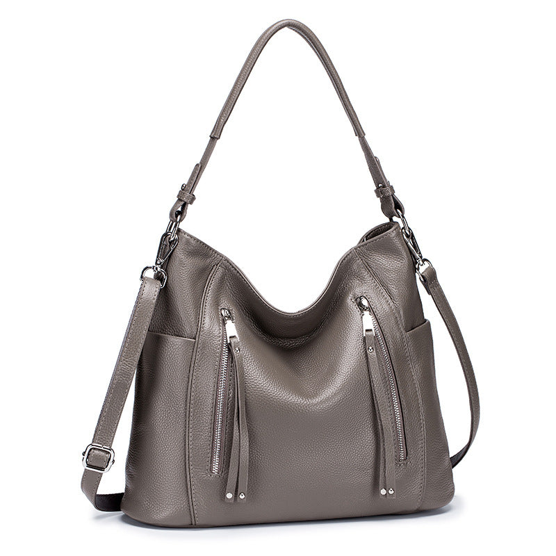 Women's Layer Cowhide Leather Genuine Soft Tassel Shoulder Bags