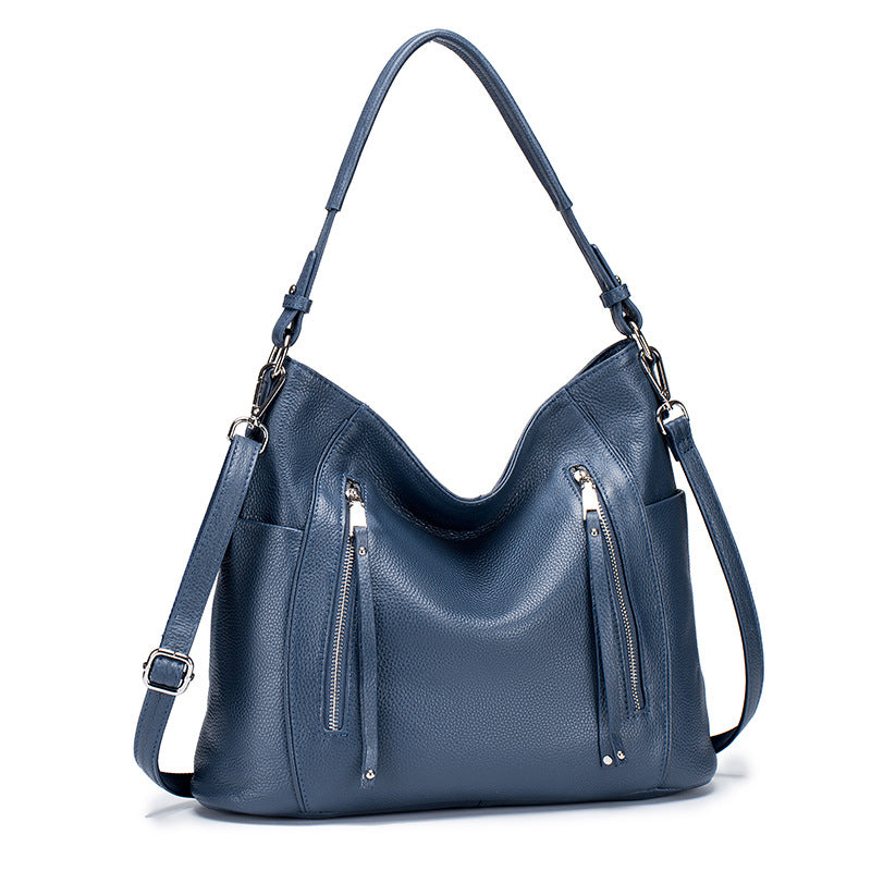 Women's Layer Cowhide Leather Genuine Soft Tassel Shoulder Bags