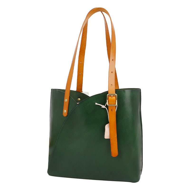 Women's Trendy Simple Retro Large Capacity Vegetable Shoulder Bags