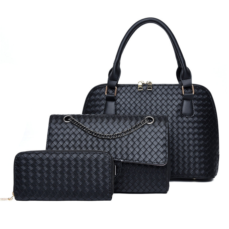 Women's Fashion Three-piece Set Large Capacity Portable Handbags
