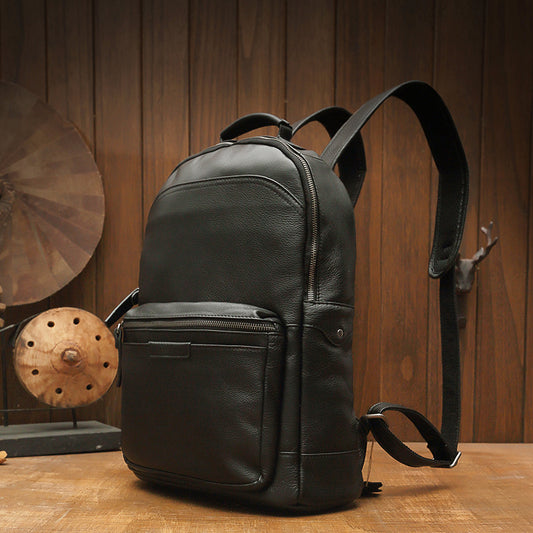 Women's & Men's & Handmade Genuine Leather Simple Comfortable Backpacks