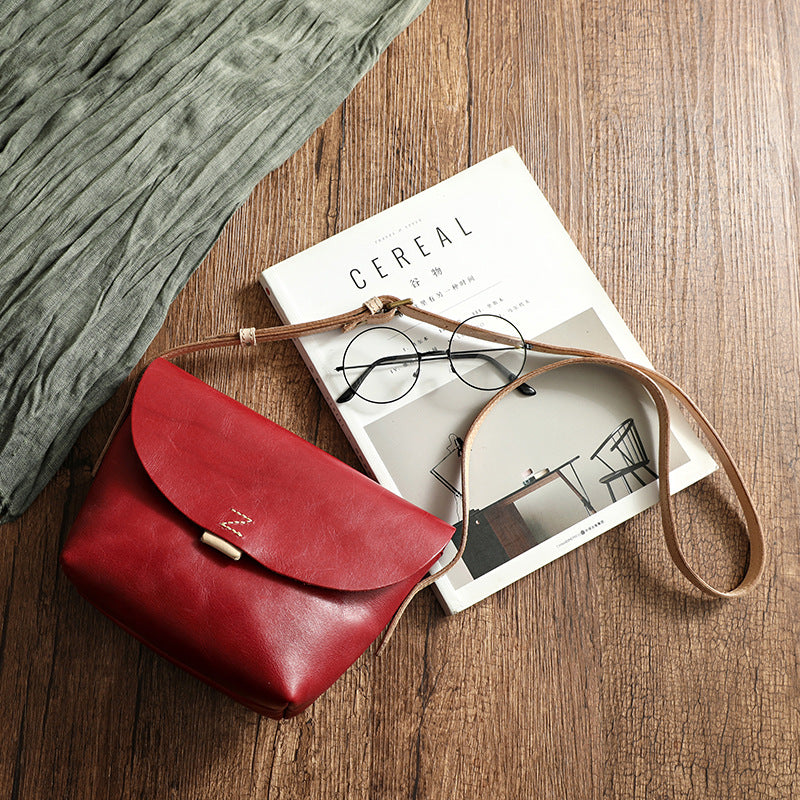 Women's Cow Leather Handmade Vegetable Tanned Genuine Crossbody Bags