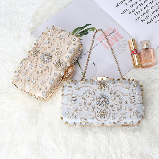 Women's Handmade Nail Fashion Pearl Embroidery Banquet Evening Bags