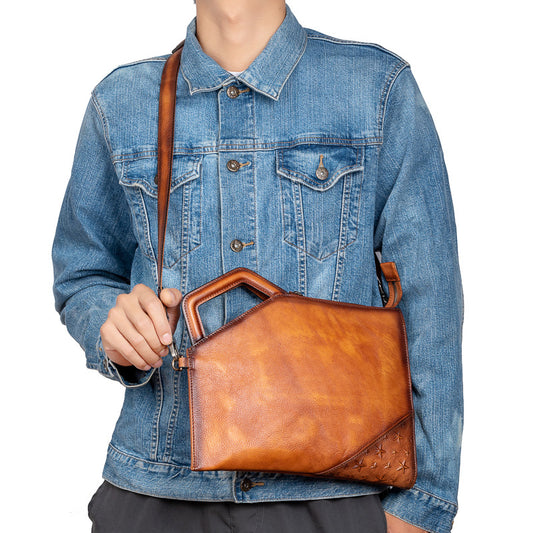 Personalized Patterns Vintage Painted Tree Height Men's Handbags