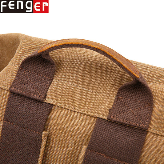 Large Capacity Canvas Crazy Horse Leather Backpacks